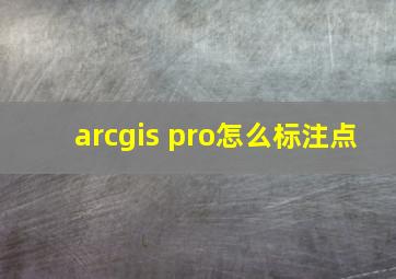 arcgis pro怎么标注点